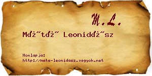 Máté Leonidász névjegykártya